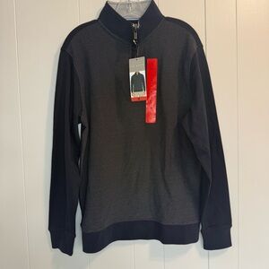 NWT Ted Baker Navy Men's Medium quarter zip collared Sweater office wear, preppy